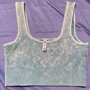 Zenana Outfitters Blue Striped Sports Bra